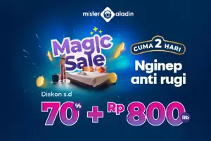 Cuma 4 Jam! Jangan Sampai Ketinggalan Ikutan Magic Sale Mister Aladin karena Ada Diskon Hotel s.d 70% + Rp800.000
