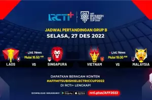 Link Live Streaming RCTI+: Tonton Keseruan Laos vs Singapura dan Vietnam vs Malaysia