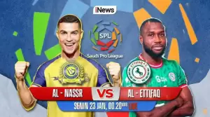 LIVE di iNews! Saksikan Debut Resmi Cristiano Ronaldo Bersama Al-Nassr di Saudi Pro League Melawan Al-Ettifaq