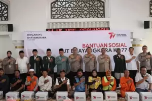 Polres Bandara Soetta Salurkan 500 Paket Sembako Kapolri
