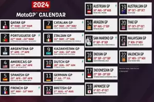Kalender dan Line Up Pembalap MotoGP 2024: Indonesia Gelar Balapan di September