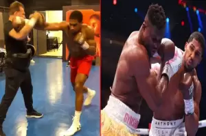 Terungkap, Video Anthony Joshua Latih Pukulan Kanan untuk KO Francis Ngannou