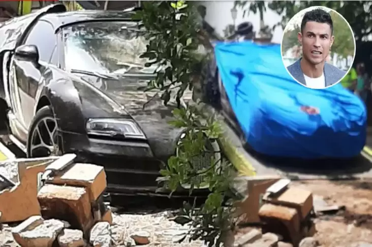 Nahas! Bugatti Ronaldo Kecelakaan di Majorca, Begini Kondisi Terakhirnya