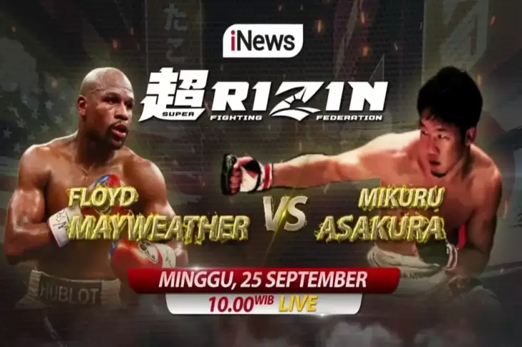 Saksikan Juara Dunia Floyd Mayweather vs Mikuru Asakura: 7 Hari Lagi, LIVE di iNews