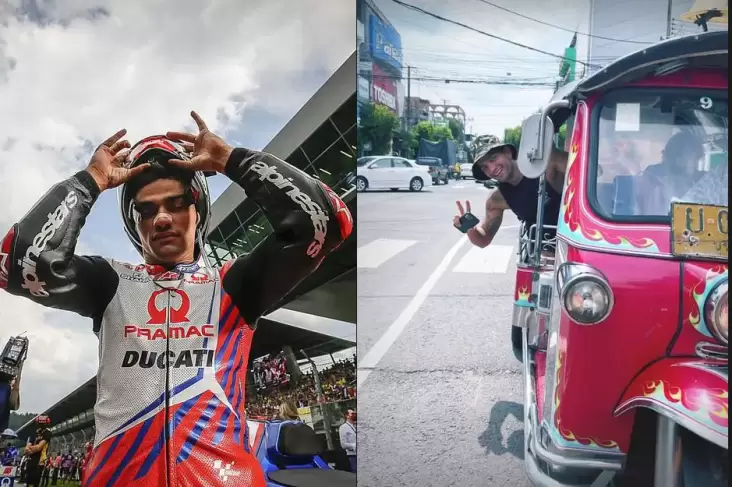 Jelang MotoGP Thailand 2022, Jorge Martin Nikmati Sensasi Naik Tuk Tuk